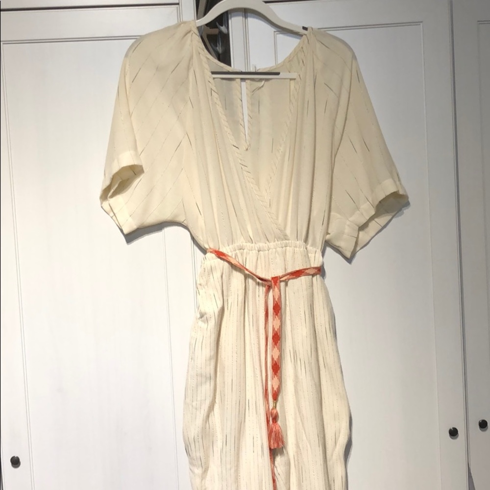 Anthropologie white jumpsuit